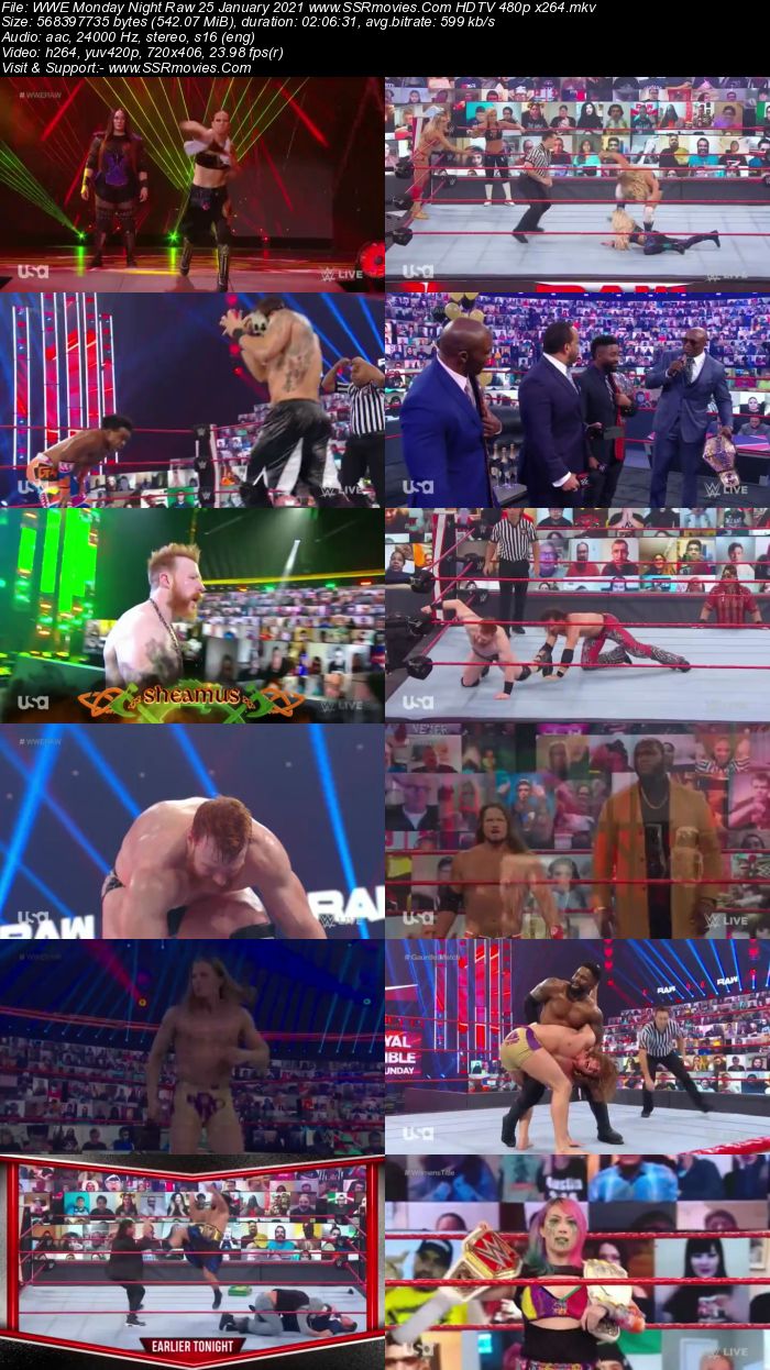 WWE Monday Night Raw 25th January 2021 HDTV 480p 720p Download