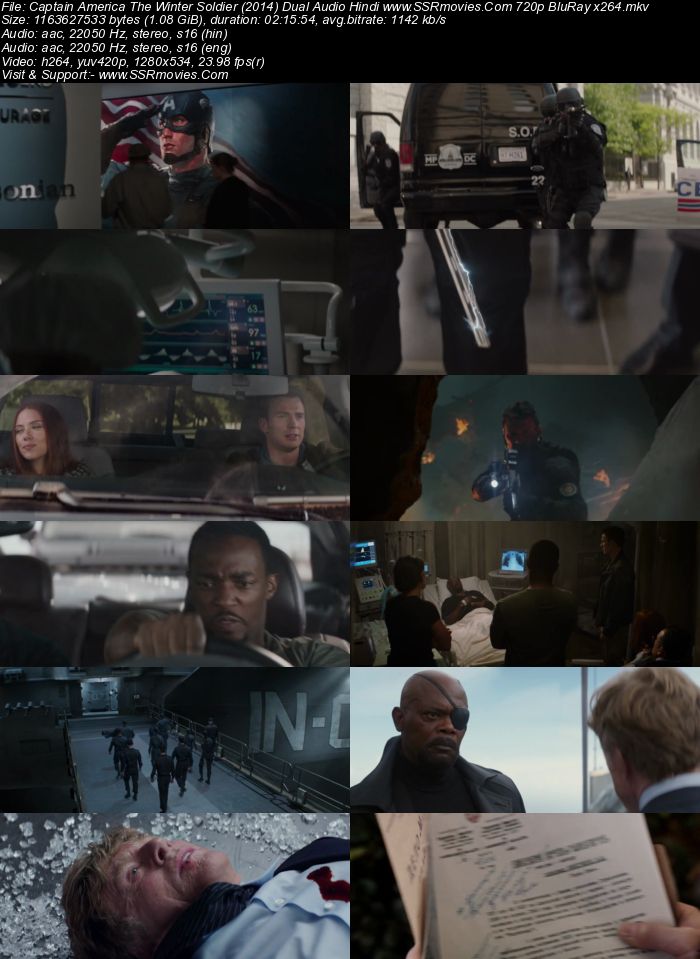 Captain America: The Winter Soldier (2014) Dual Audio Hindi 720p BluRay x264 1.1GB Full Movie Download