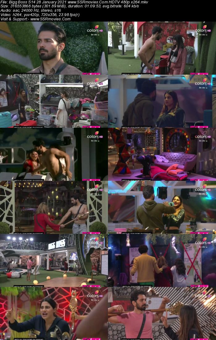 Bigg Boss S14 28 January 2021 HDTV 480p 720p 500MB Download