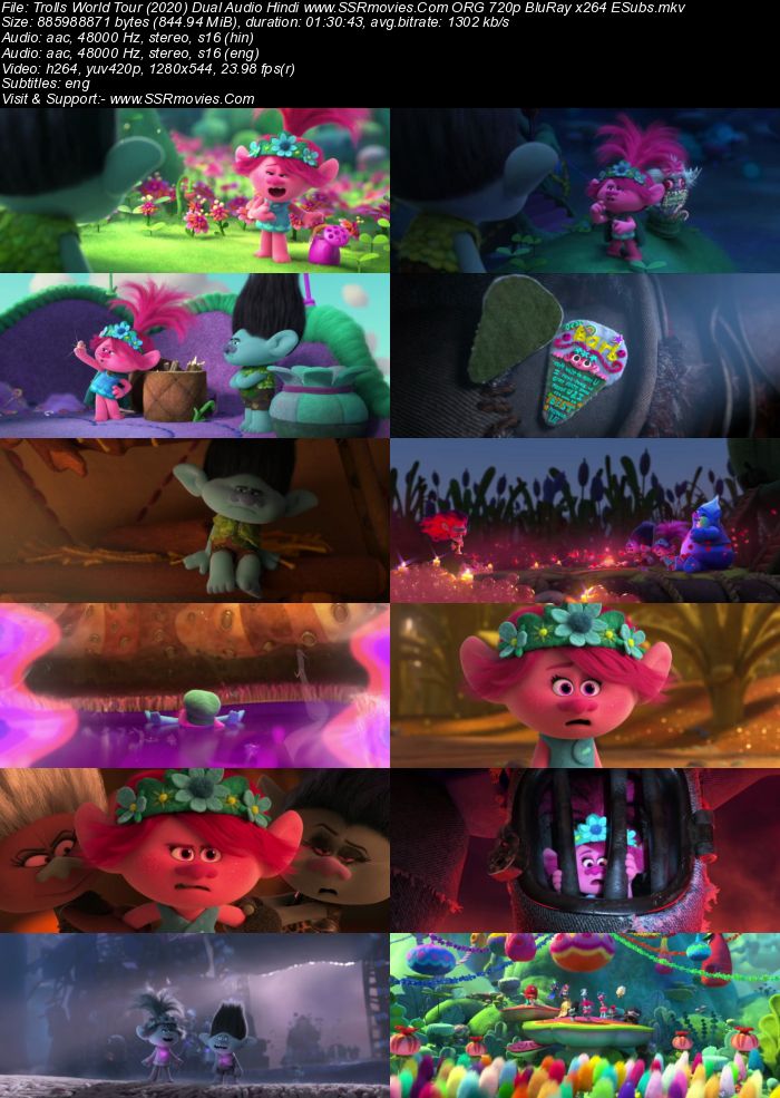 Trolls World Tour (2020) Dual Audio Hindi 720p BluRay x264 850MB Full Movie Download