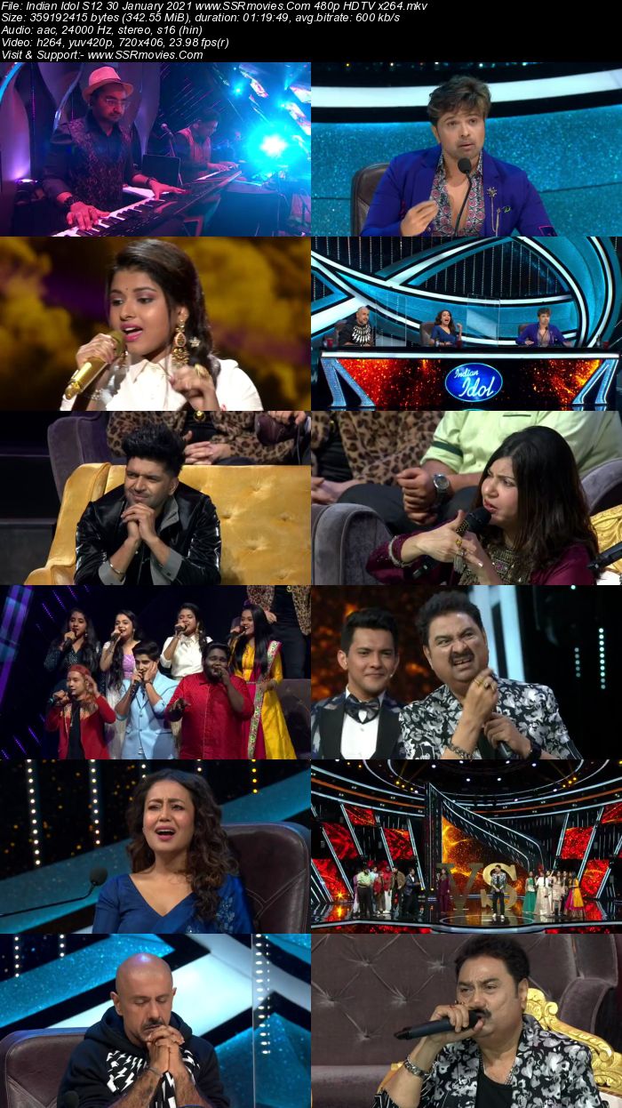 Indian Idol S12 30 January 2021 480p 720p HDTV x264 300MB Download