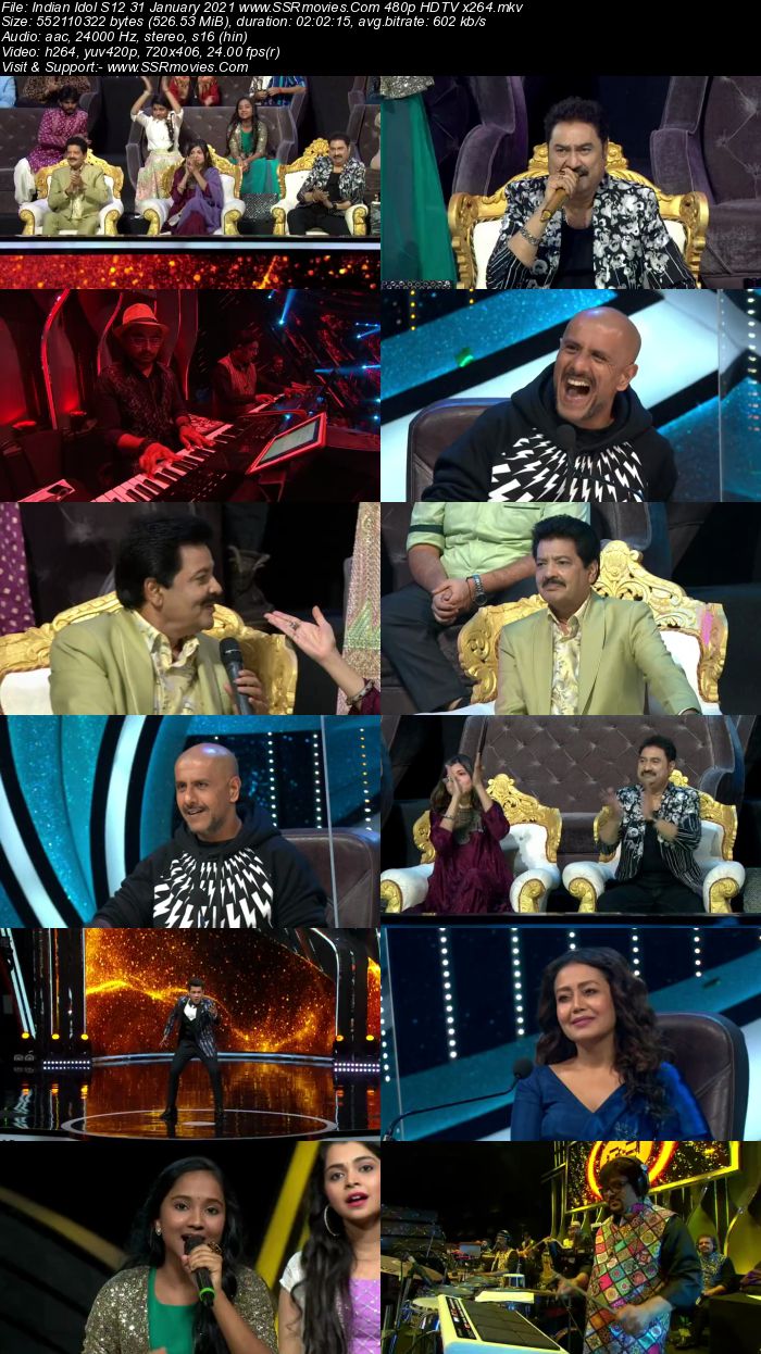 Indian Idol S12 31 January 2021 480p 720p HDTV x264 300MB Download