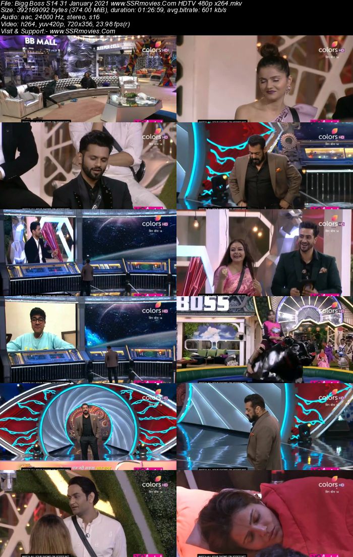 Bigg Boss S14 31 January 2021 HDTV 480p 720p 500MB Download