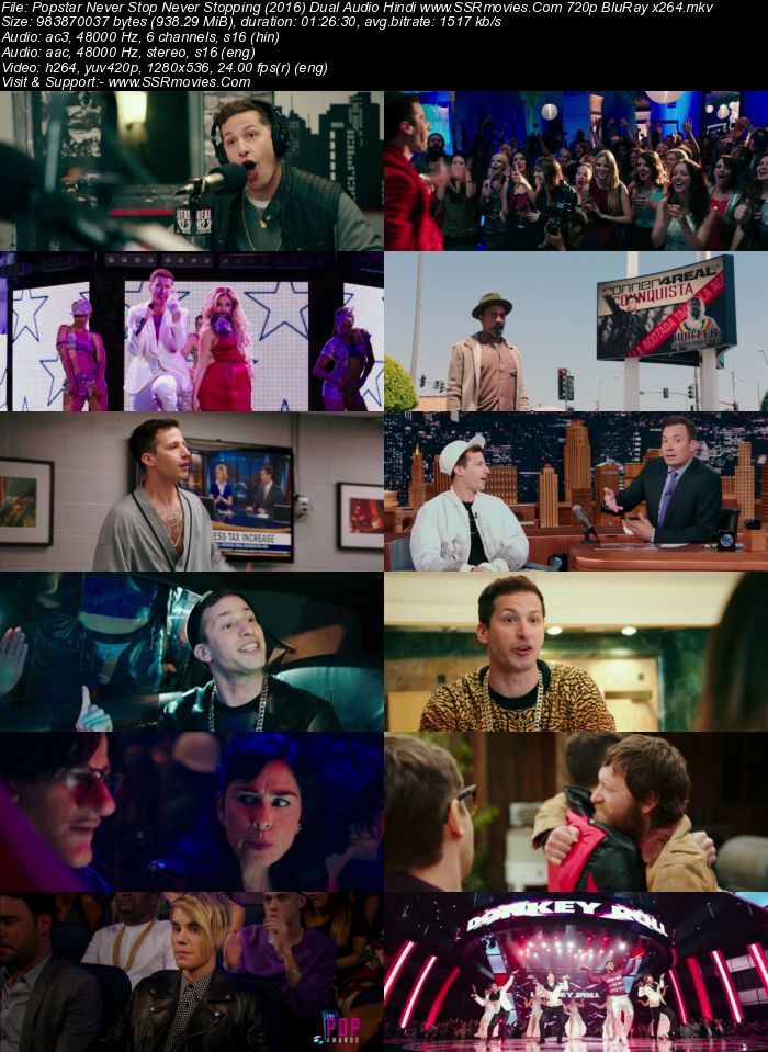 Popstar Never Stop Never Stopping (2016) Dual Audio Hindi 480p BluRay 300MB Full Movie Download