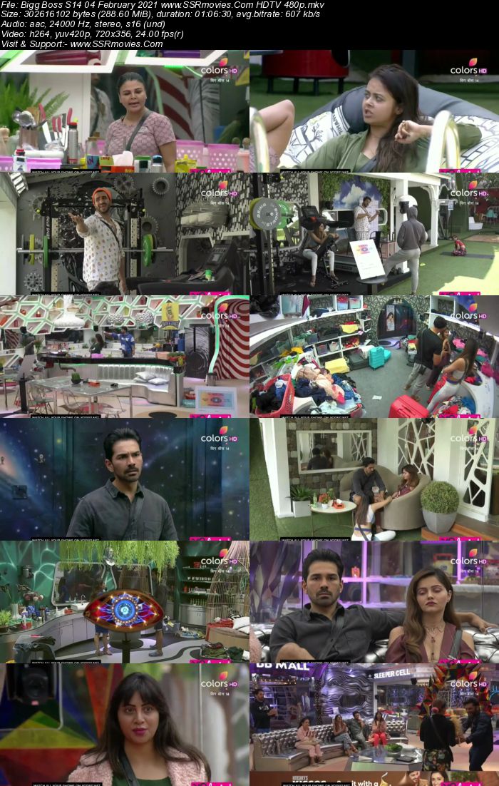 Bigg Boss S14 04 February 2021 HDTV 480p 720p 500MB Download