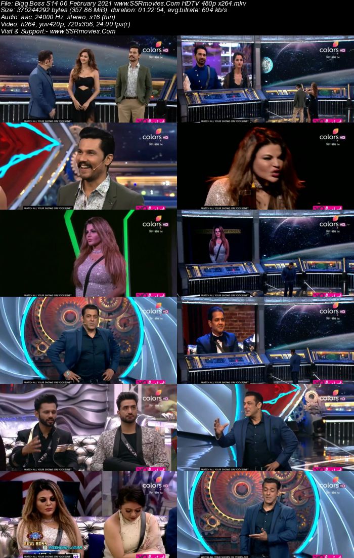 Bigg Boss S14 6th February 2021 HDTV 480p 720p 500MB Download