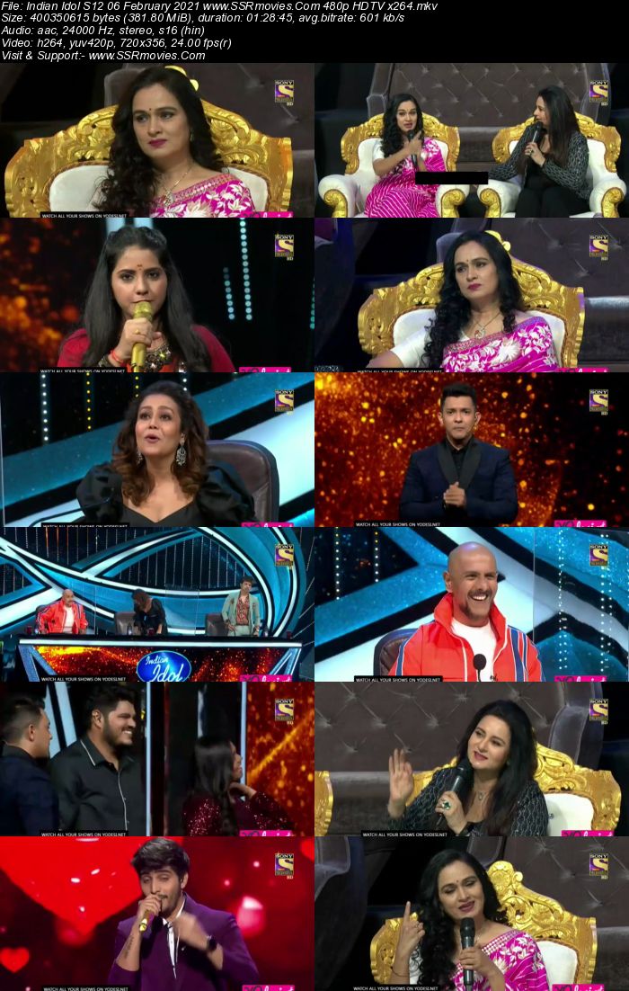 Indian Idol S12 6th February 2021 480p 720p HDTV x264 300MB