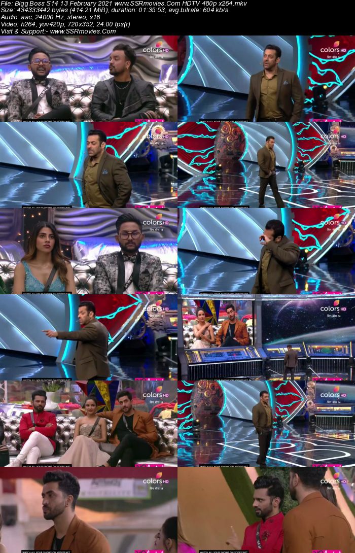 Bigg Boss S14 13th February 2021 HDTV 480p 720p 500MB Download