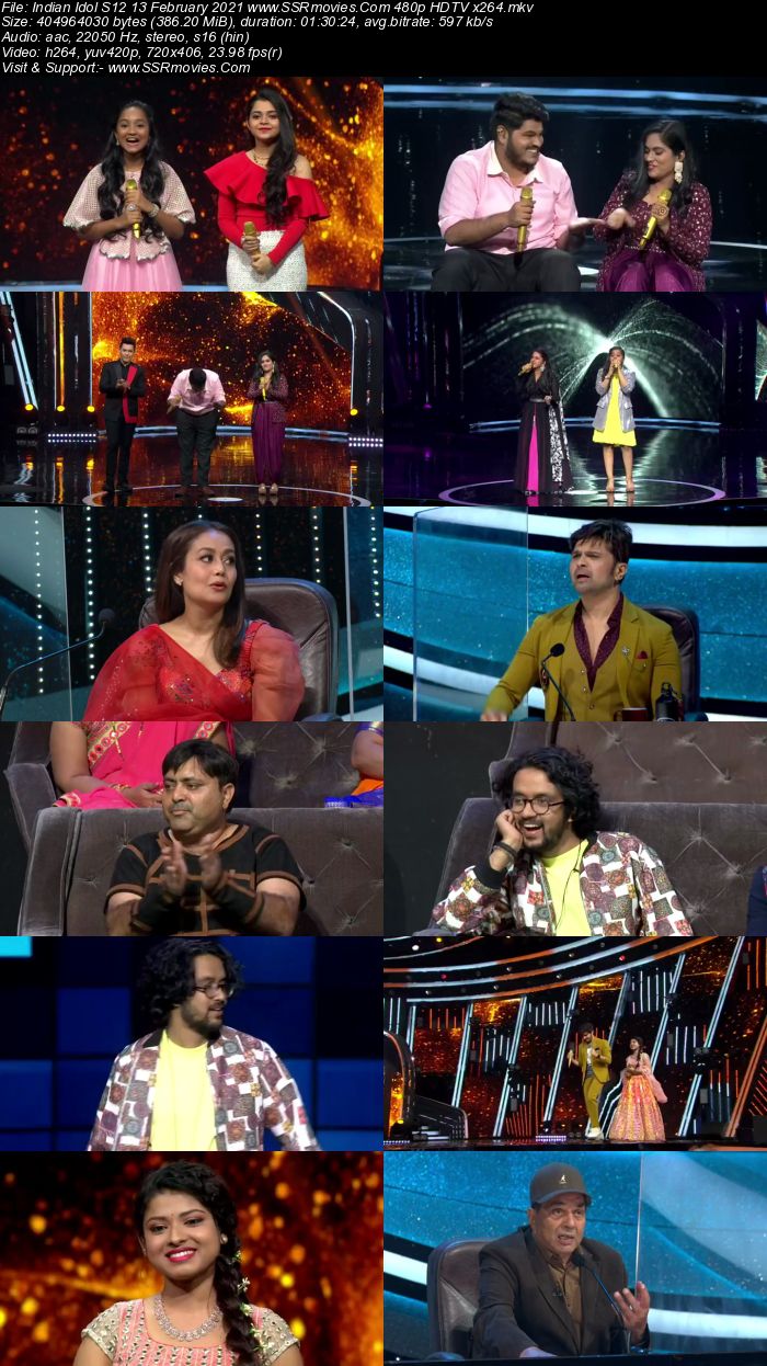 Indian Idol S12 13th February 2021 480p 720p HDTV x264 300MB Download