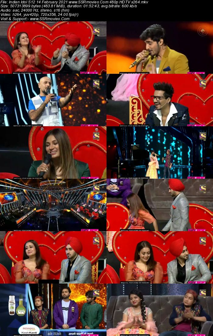 Indian Idol S12 14th February 2021 480p 720p HDTV x264 300MB Download