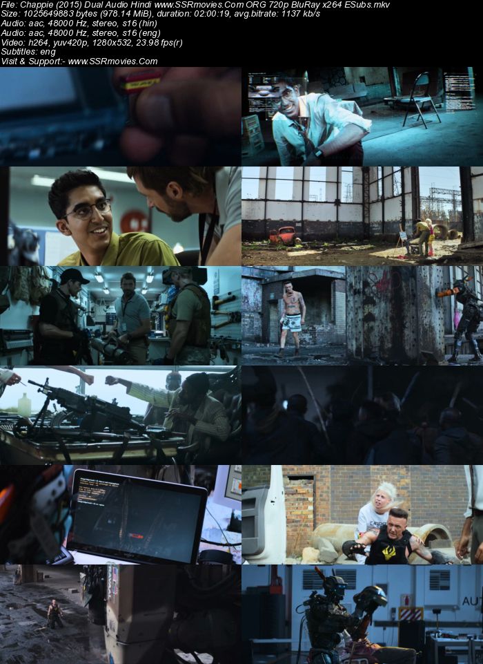 Chappie (2015) Dual Audio Hindi 480p BluRay x264 400MB ESubs Full Movie Download