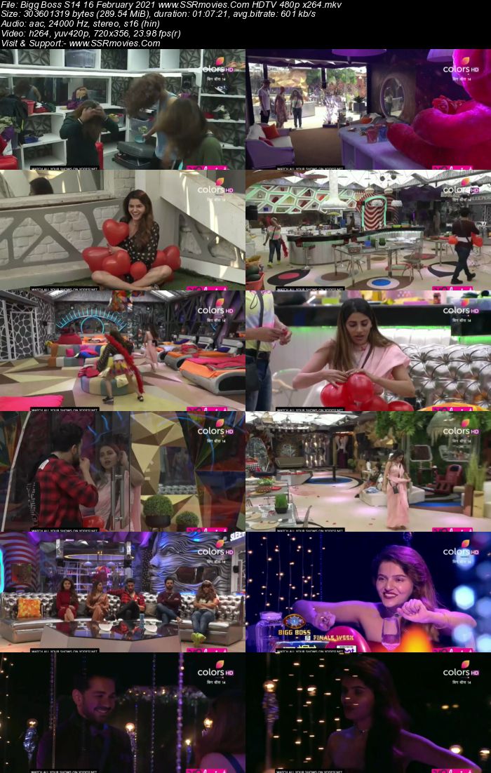 Bigg Boss S14 16th February 2021 HDTV 480p 720p 500MB Download