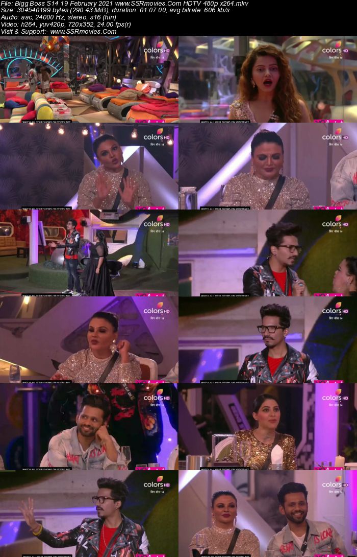 Bigg Boss S14 19th February 2021 HDTV 480p 720p 500MB Download