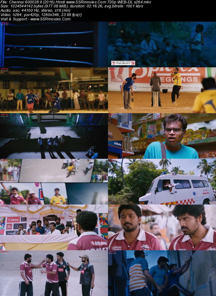 Chennai 600028 II (2016) Hindi 480p HDRip x264 400MB Full Movie Download