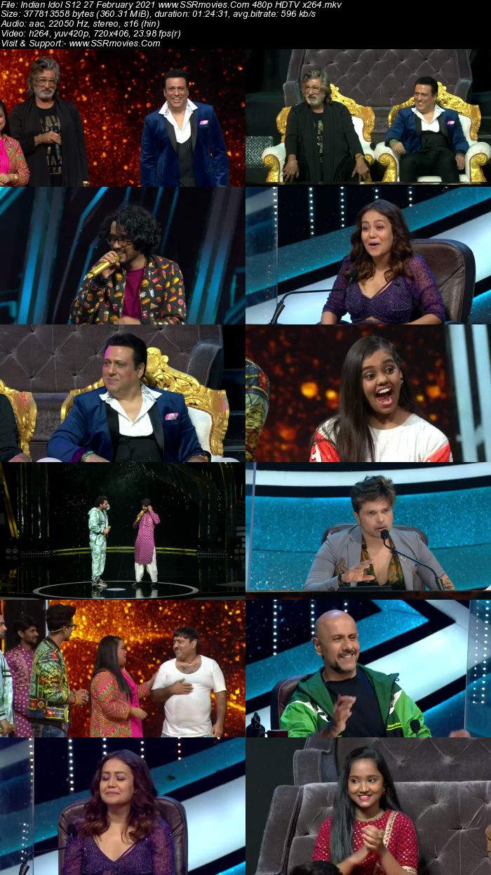 Indian Idol S12 27 February 2021 480p 720p HDTV x264 300MB Download