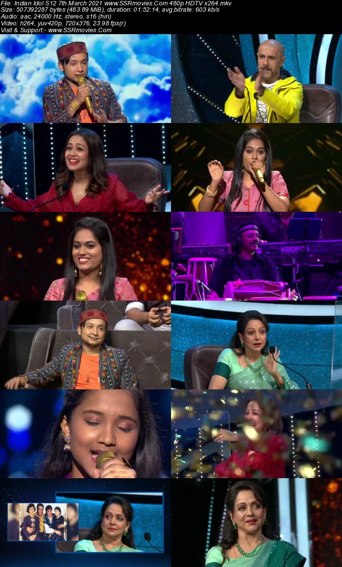 Indian Idol S12 7th March 2021 480p 720p HDTV x264 300MB Download