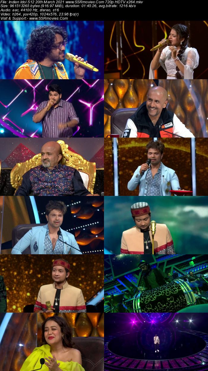 Indian Idol S12 20th March 2021 480p 720p HDTV x264 550MB Download