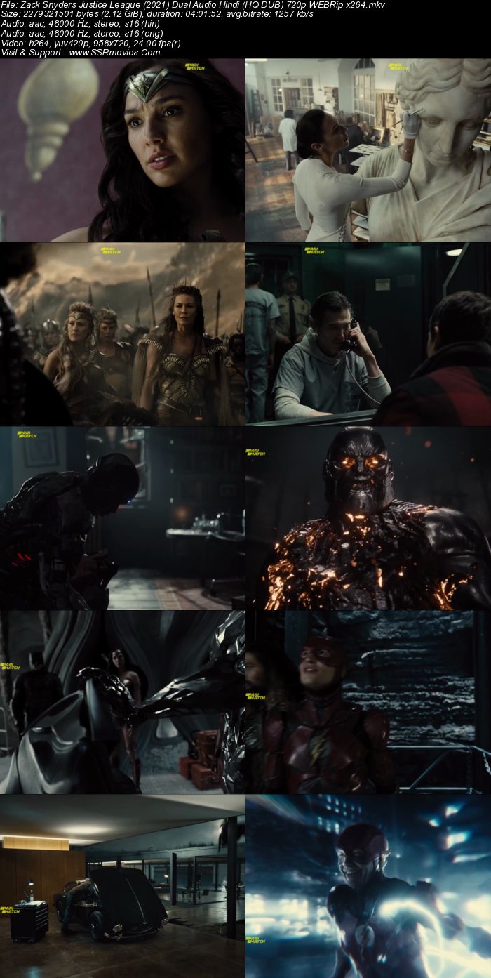 Zack Snyder's Justice League (2021) Dual Audio Hindi 720p 480p WEBRip x264 2.1GB Full Movie Download