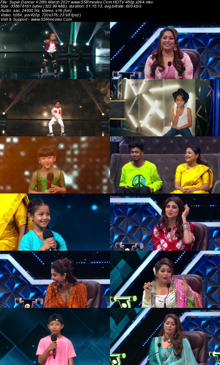 Super Dancer 4 28th March 2021 HDTV 480p 720p x264 300MB Download