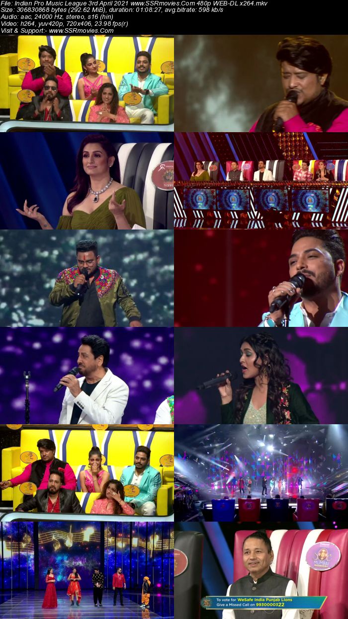 Indian Pro Music League 3rd April 2021 480p 720p WEB-DL 300MB Download