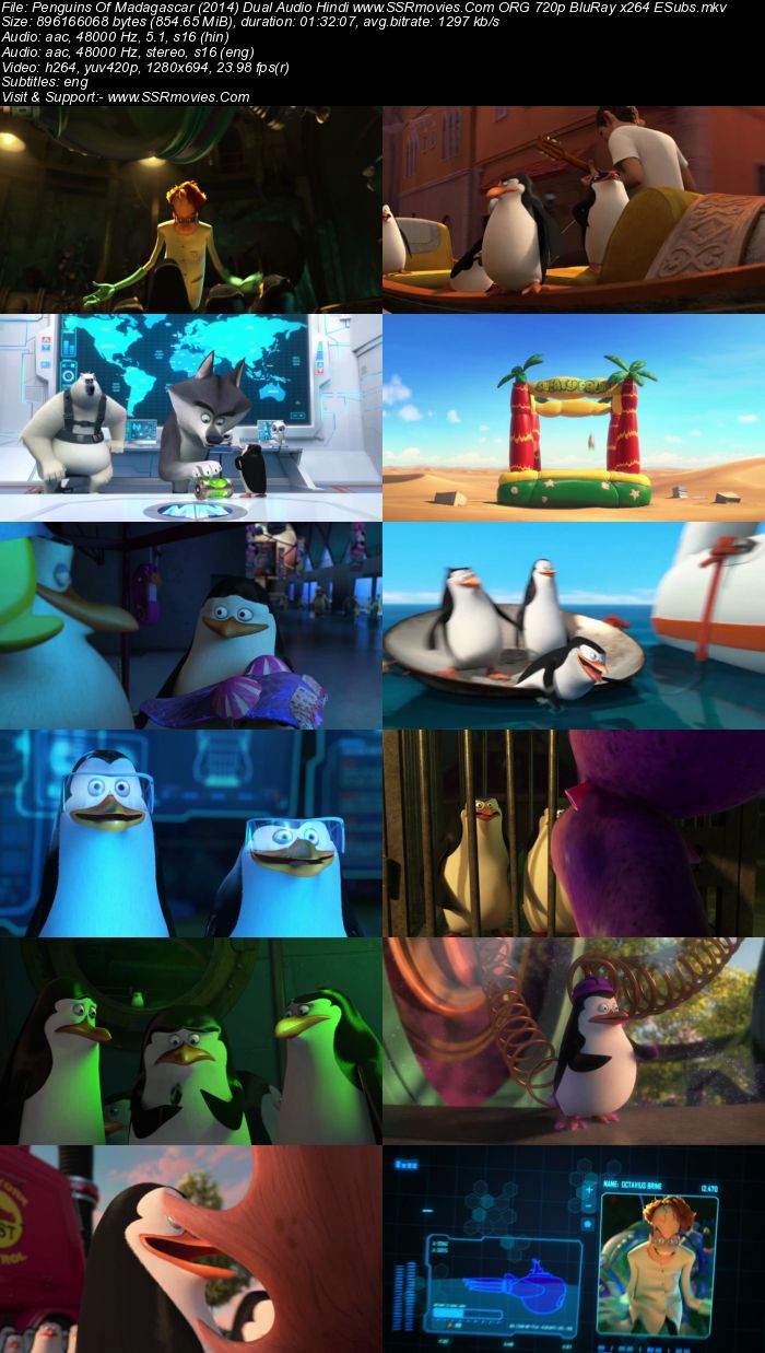 Penguins of Madagascar (2014) Dual Audio Hindi 720p BluRay x264 850MB Full Movie Download