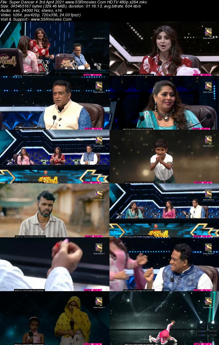 Super Dancer 4 3rd April 2021 HDTV 480p 720p x264 300MB Download