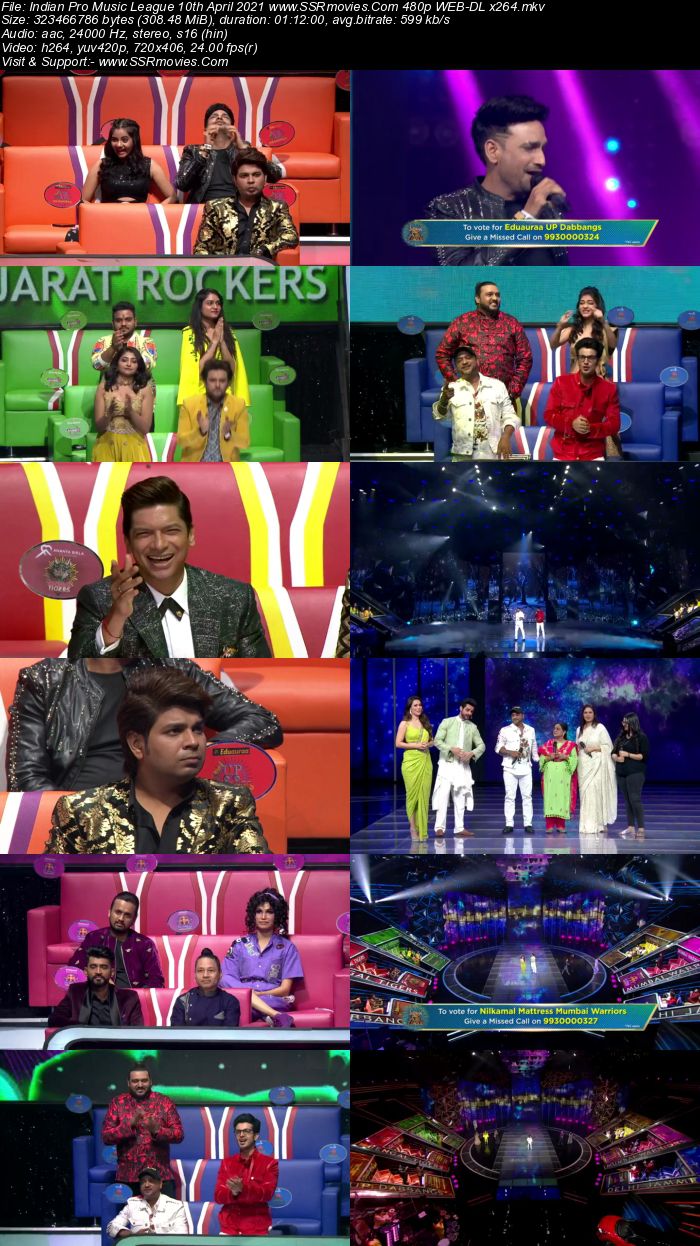 Indian Pro Music League 10th April 2021 480p 720p WEB-DL 300MB Download