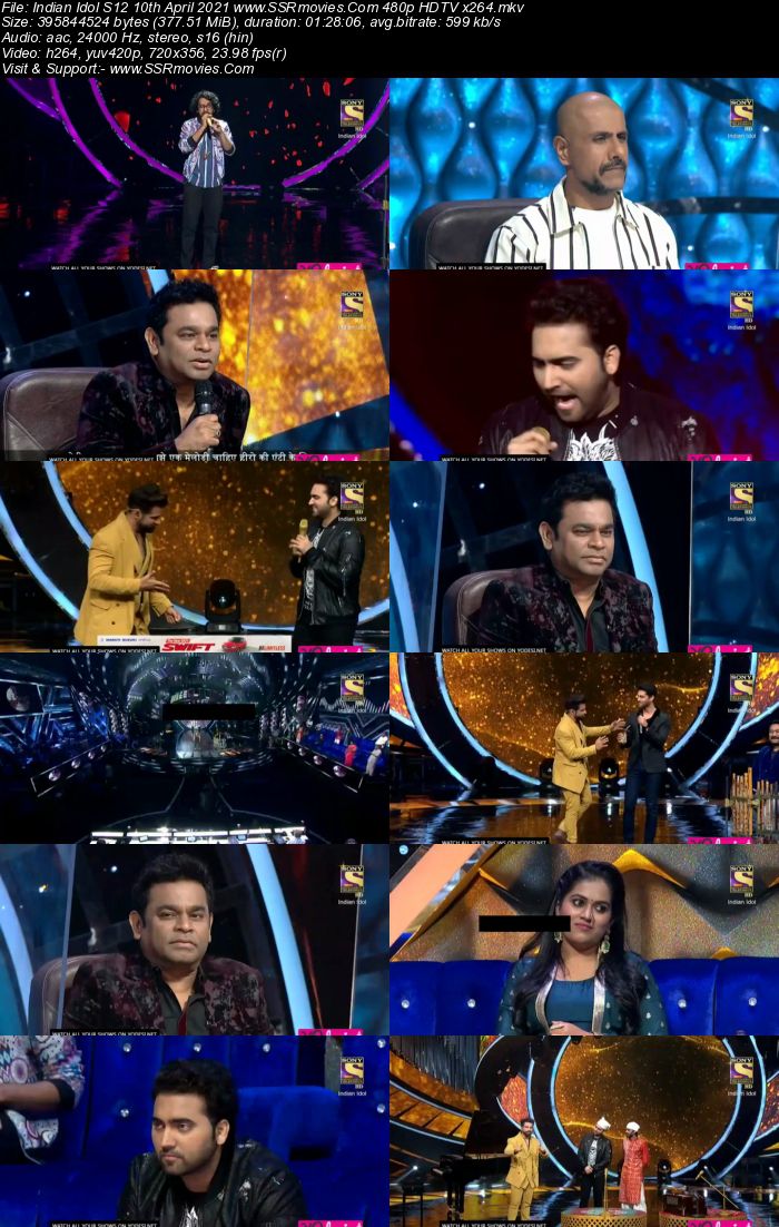 Indian Idol S12 10th April 2021 480p 720p HDTV x264 550MB Download
