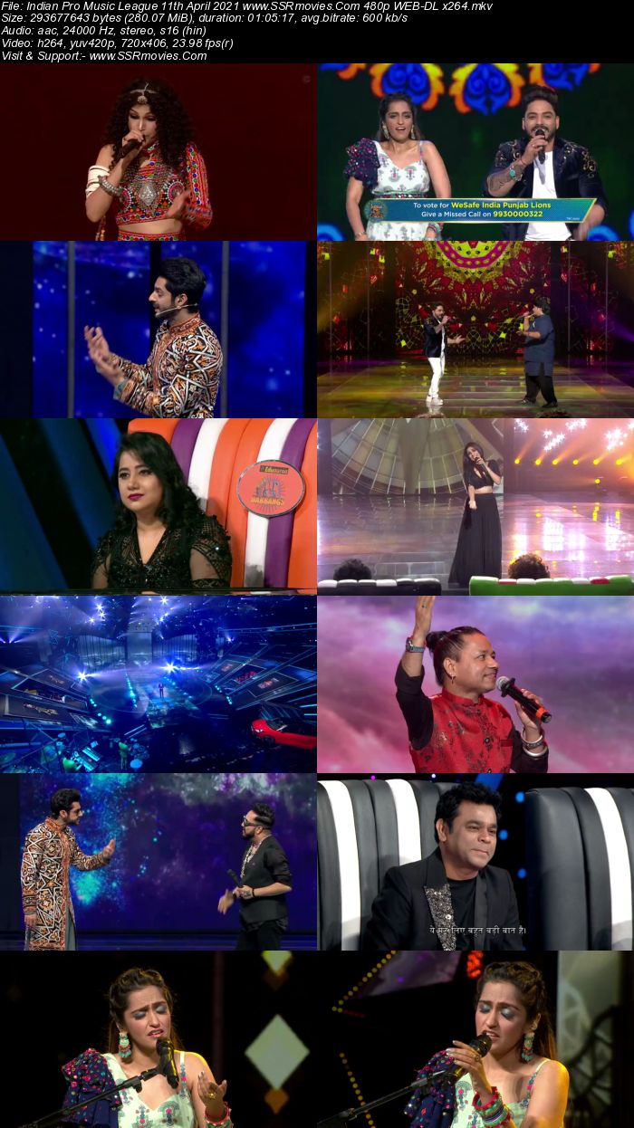 Indian Pro Music League 11th April 2021 480p 720p WEB-DL 300MB Download