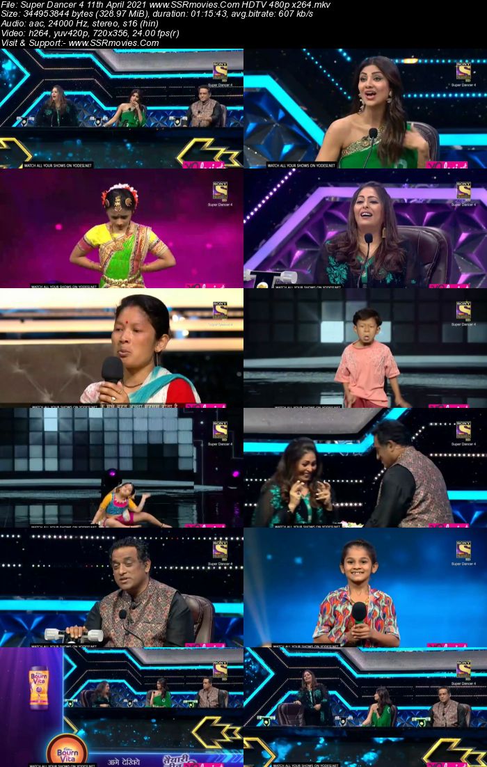 Super Dancer 4 11th April 2021 HDTV 480p 720p x264 300MB Download