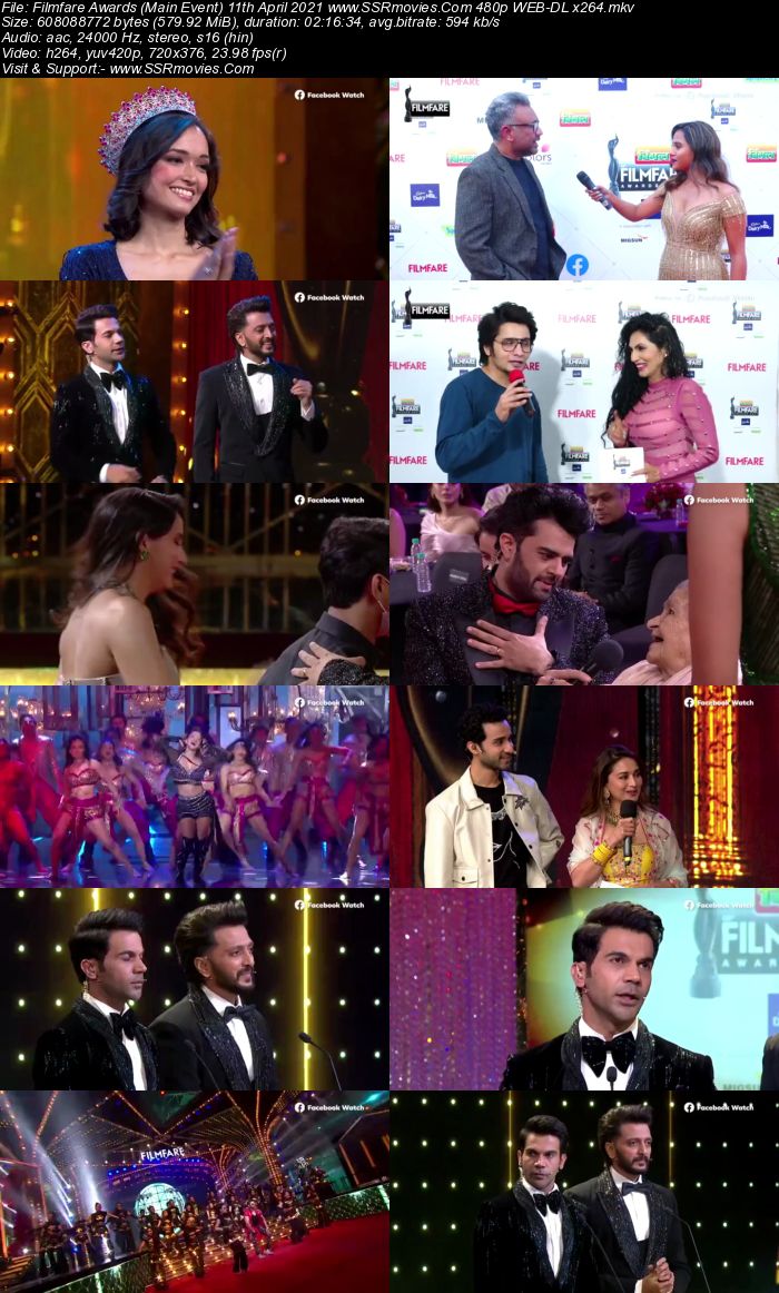 Filmfare Awards (Main Event) 11th April 2021 480p 720p WEB-DL 550MB Download