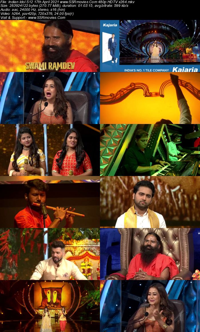 Indian Idol S12 17th April 2021 480p 720p HDTV x264 550MB Download