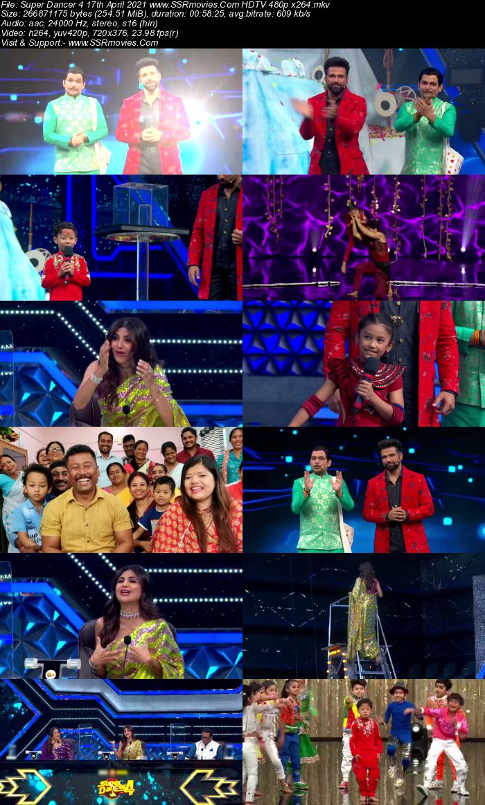 Super Dancer 4 17th April 2021 HDTV 480p 720p x264 300MB Download