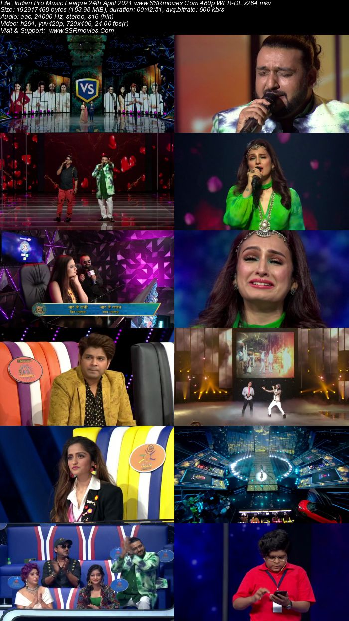 Indian Pro Music League 24th April 2021 480p 720p WEB-DL 300MB Download