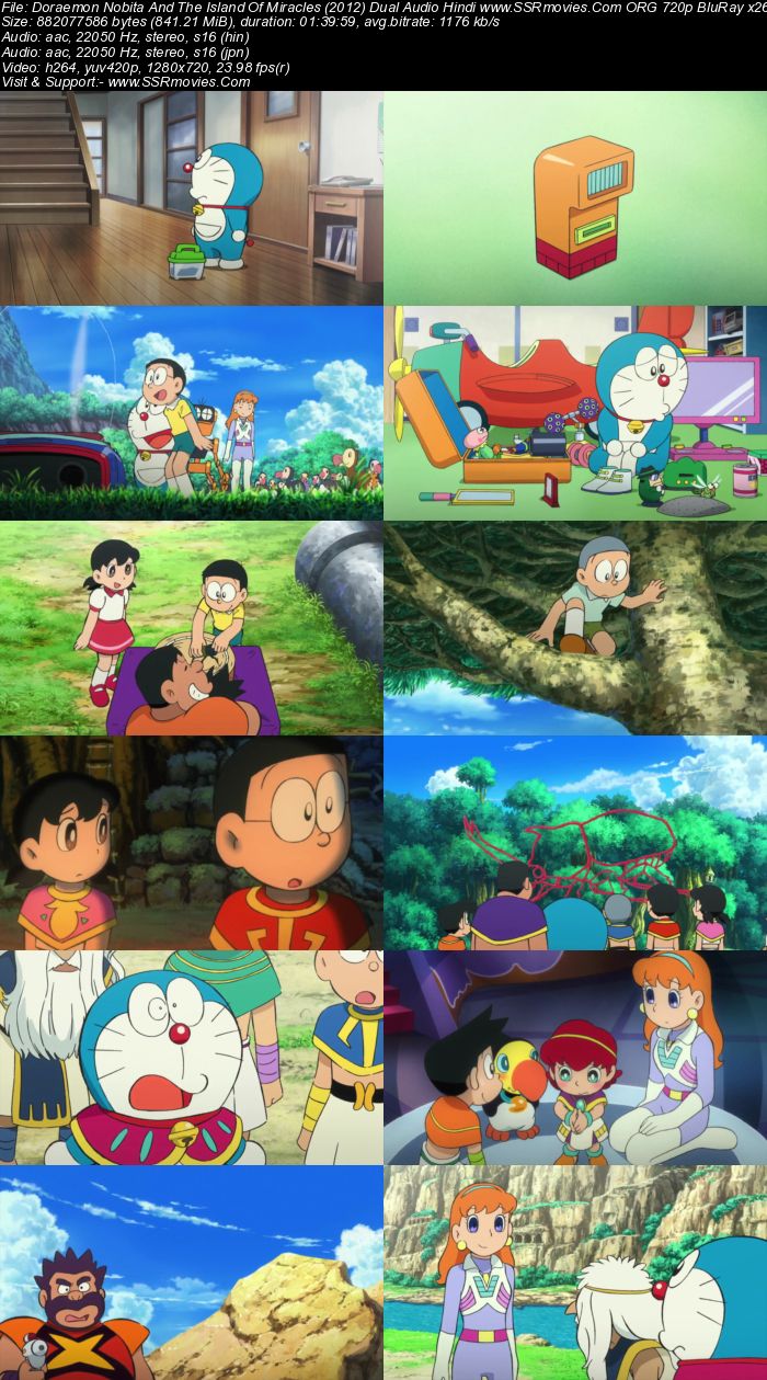 Doraemon Nobita and the Island of Miracles (2012) Dual Audio Hindi 480p BluRay x264 300MB Full Movie Download