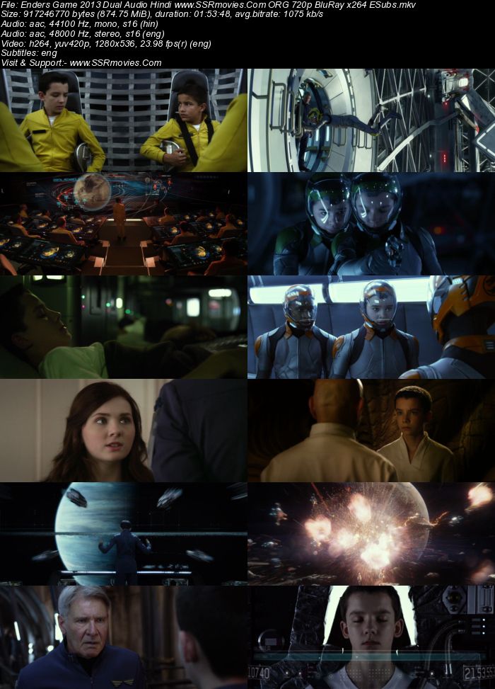 Ender's Game (2013) Dual Audio Hindi 720p BluRay x264 850MB Full Movie Download