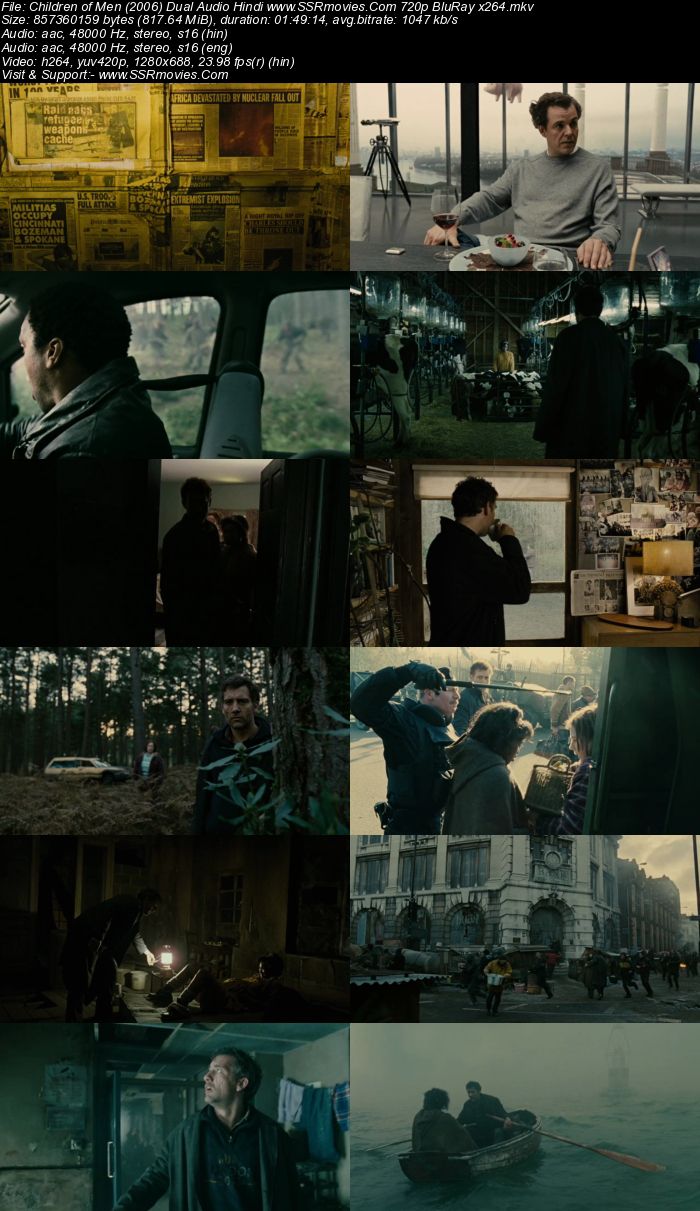 Children of Men (2006) Dual Audio Hindi 720p BluRay x264 800MB Full Movie Download