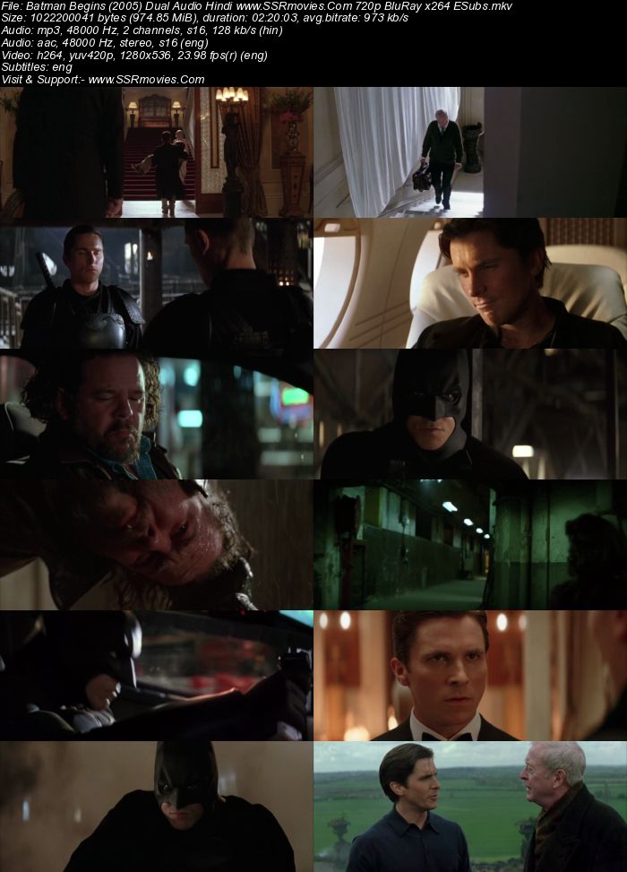 Batman Begins (2005) Dual Audio Hindi 720p BluRay x264 950MB Full Movie Download