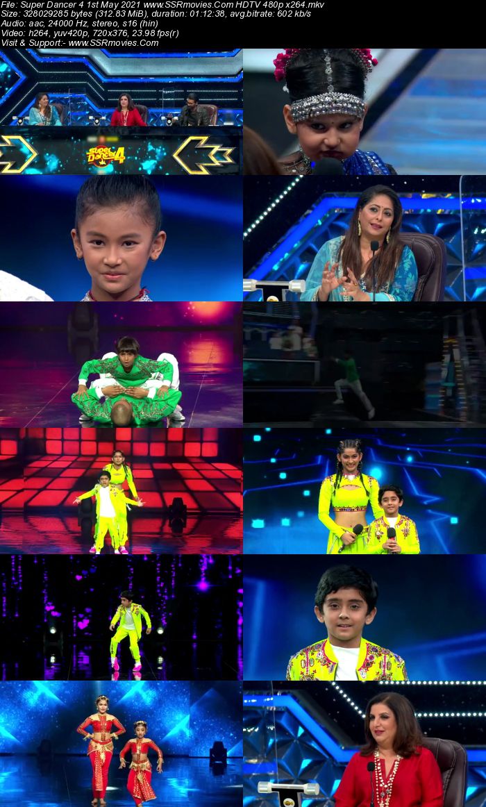 Super Dancer 4 1st May 2021 HDTV 480p 720p x264 300MB Download