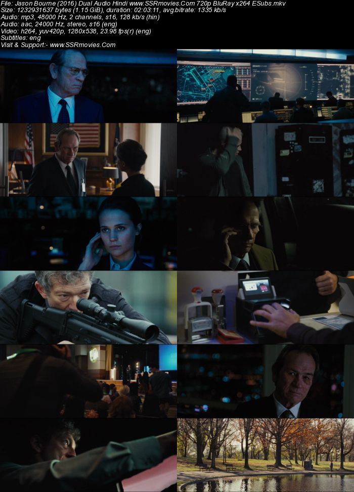 Jason Bourne (2016) Dual Audio Hindi 720p BluRay x264 1.1GB Full Movie Download