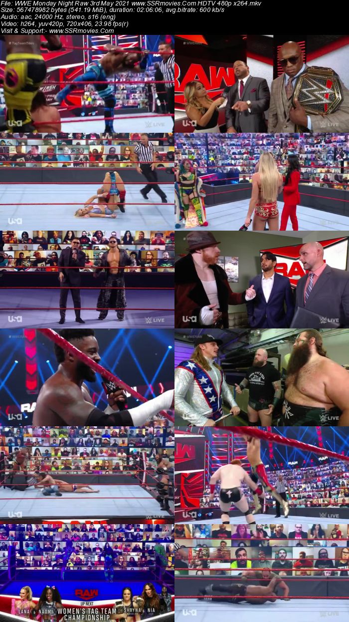 WWE Monday Night Raw 3rd May 2021 HDTV 480p 720p Download