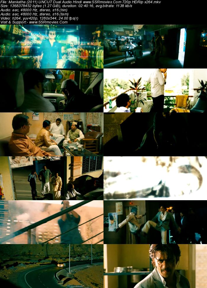 Mankatha (2011) UNCUT Dual Audio Hindi 480p HDRip x264 500MB ESubs Full Movie Download
