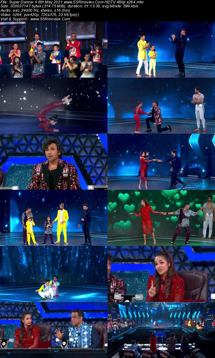 Super Dancer 4 8th May 2021 HDTV 480p 720p x264 300MB Download