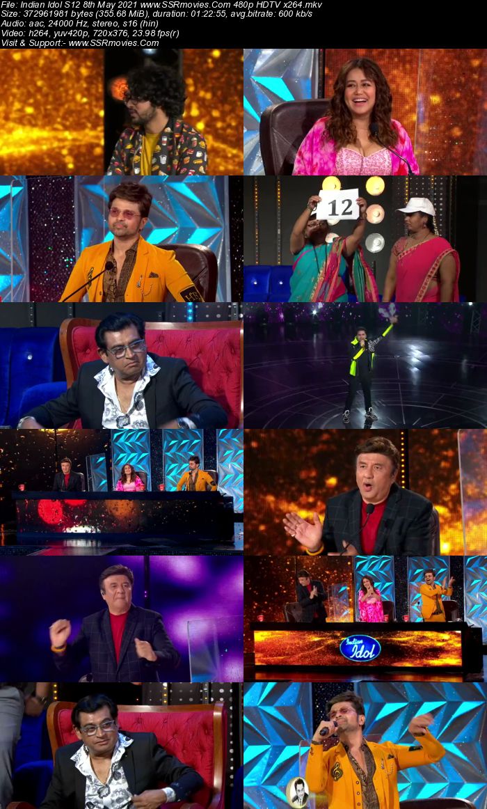 Indian Idol S12 8th May 2021 480p 720p HDTV x264 550MB Download