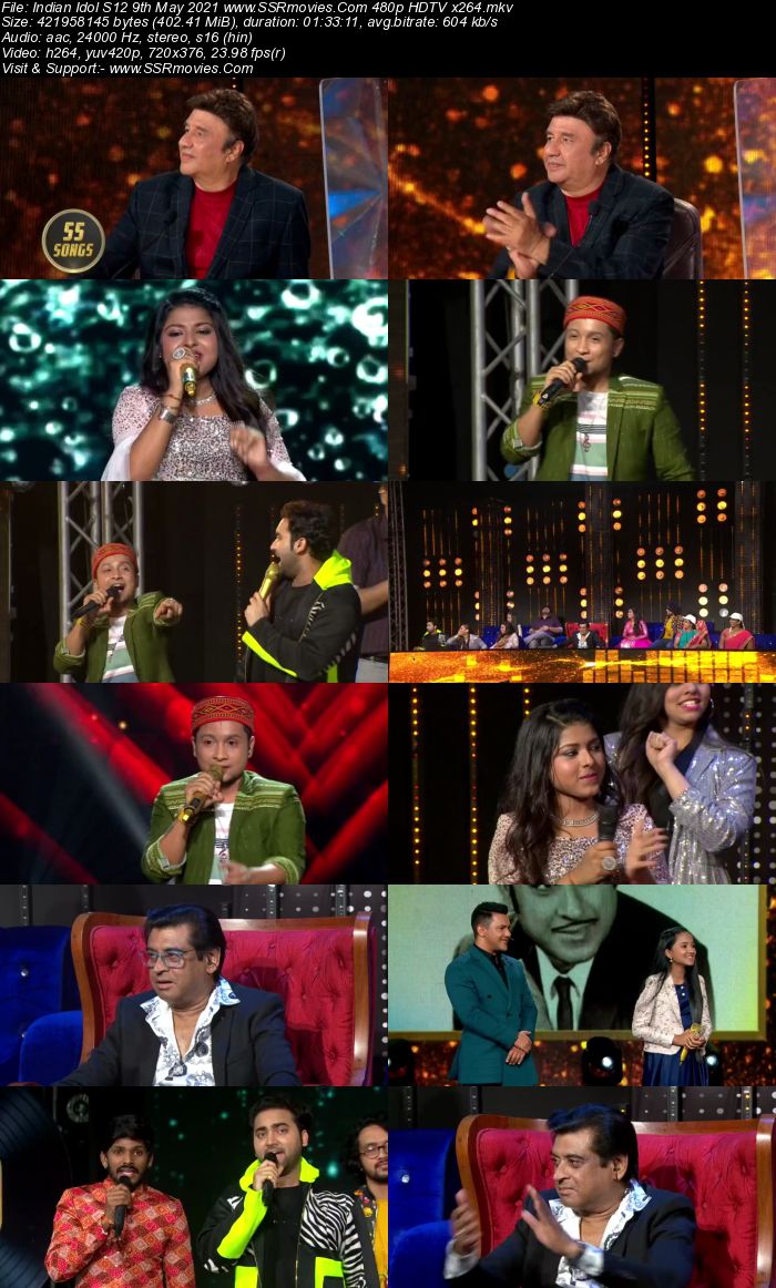 Indian Idol S12 9th May 2021 480p 720p HDTV x264 550MB Download