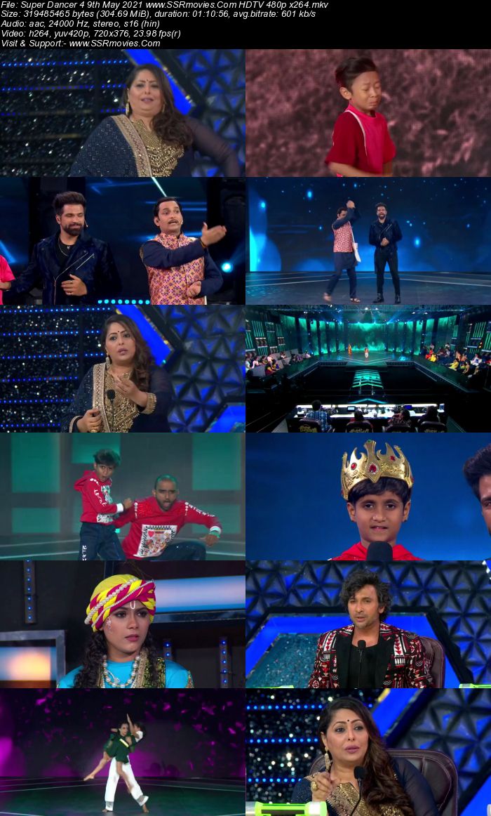 Super Dancer 4 9th May 2021 HDTV 480p 720p x264 300MB Download