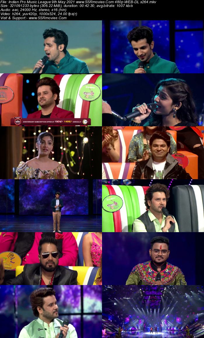 Indian Pro Music League 9th May 2021 480p 720p WEB-DL 300MB Download