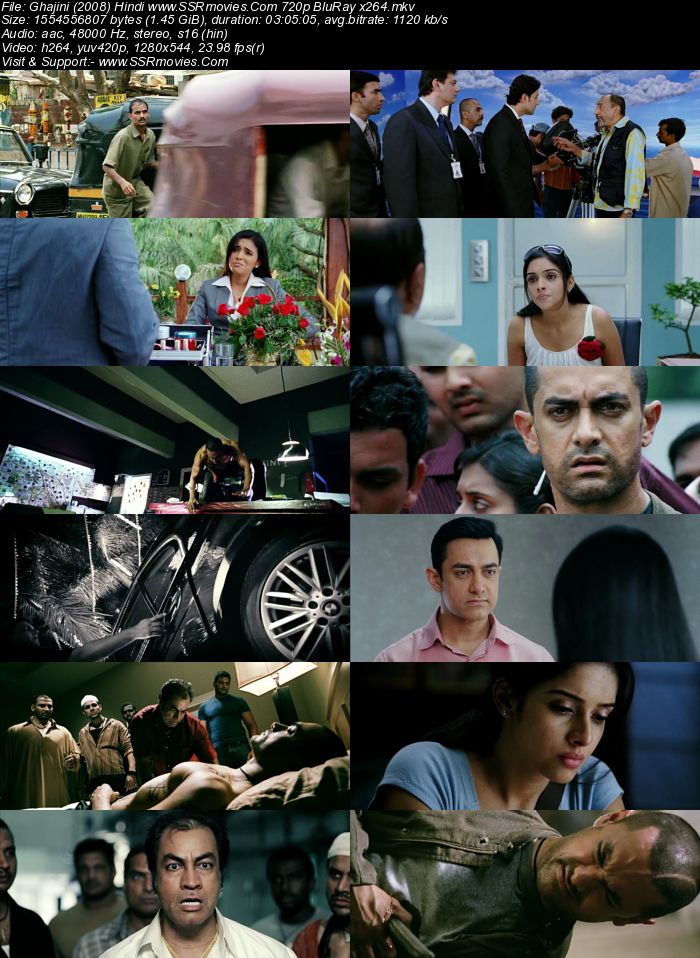 Ghajini (2008) Hindi 720p BluRay x264 1.4GB Full Movie Download