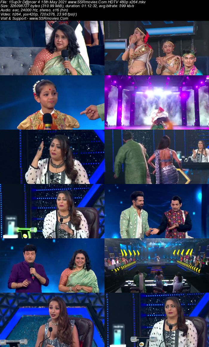 Super Dancer 4 15th May 2021 HDTV 480p 720p x264 300MB Download