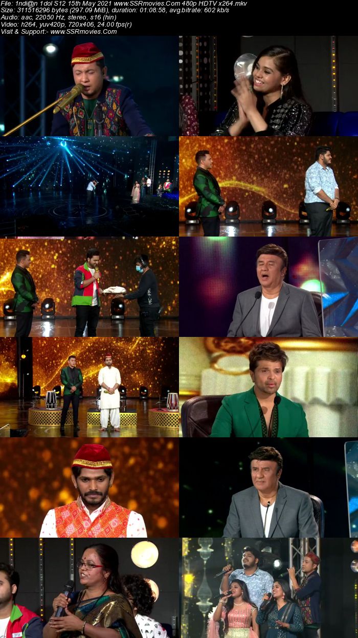 Indian Idol S12 15th May 2021 480p 720p HDTV x264 550MB Download